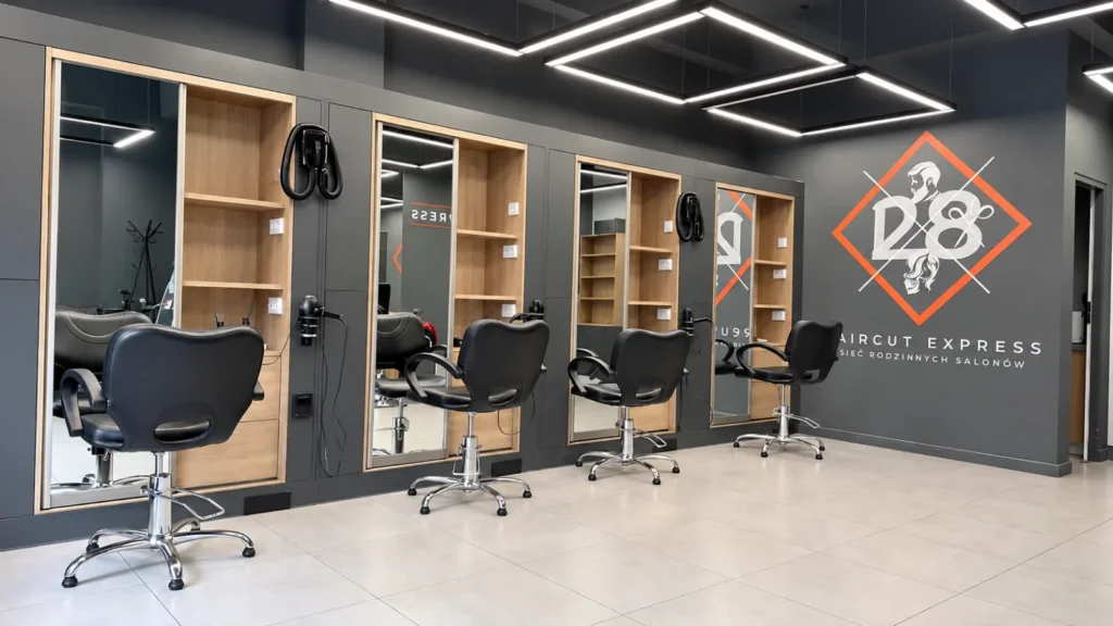 Stanowiska fryzjerskie w salonie fryzjerskim Haircut Express, ul. Zwierzyniecka 32/39, Poznań Jeżyce